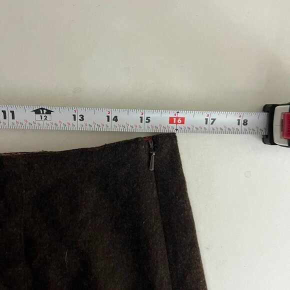 vintage 90s brown pink beaded boho girly coquette wool blend low rise midi skirt - Picture 5 of 8